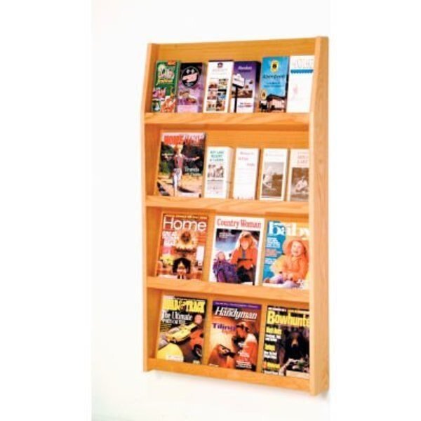 12 Magazine/24 Brochure Wall Display - Light Oak, Wooden Mallet, Mfr#: LD49-24LO